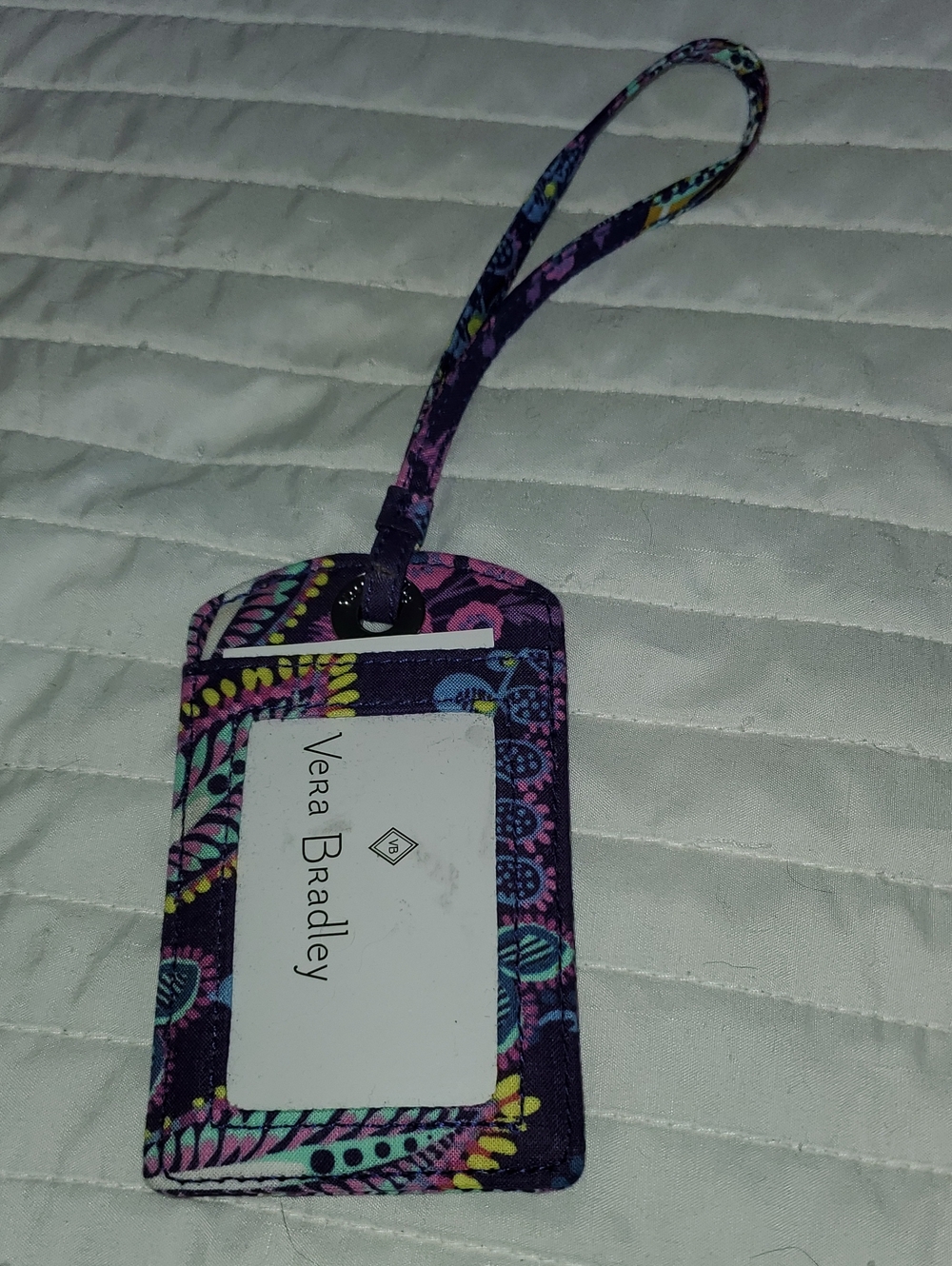 Vera Bradley Purple Floral Patterned Luggage ID Tag
